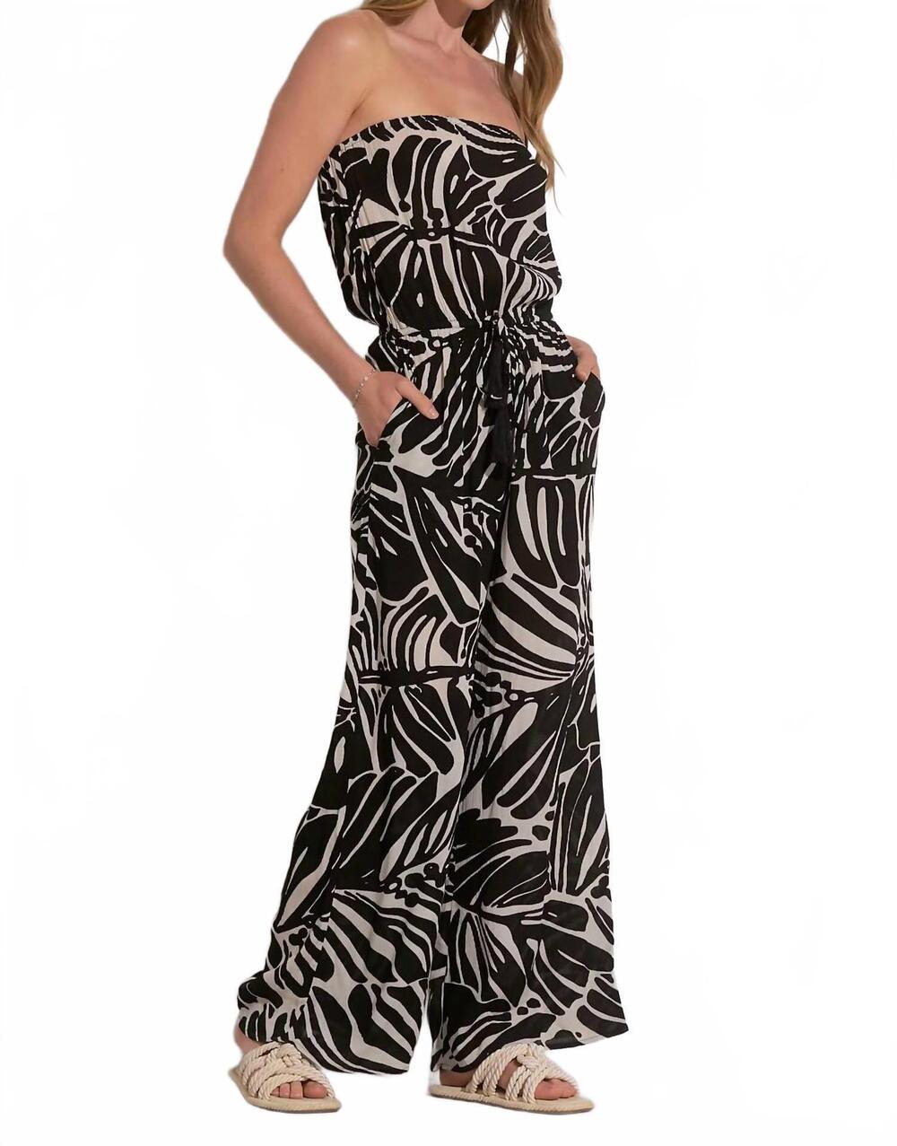 NEW ELAN kauai print jumper in black & white